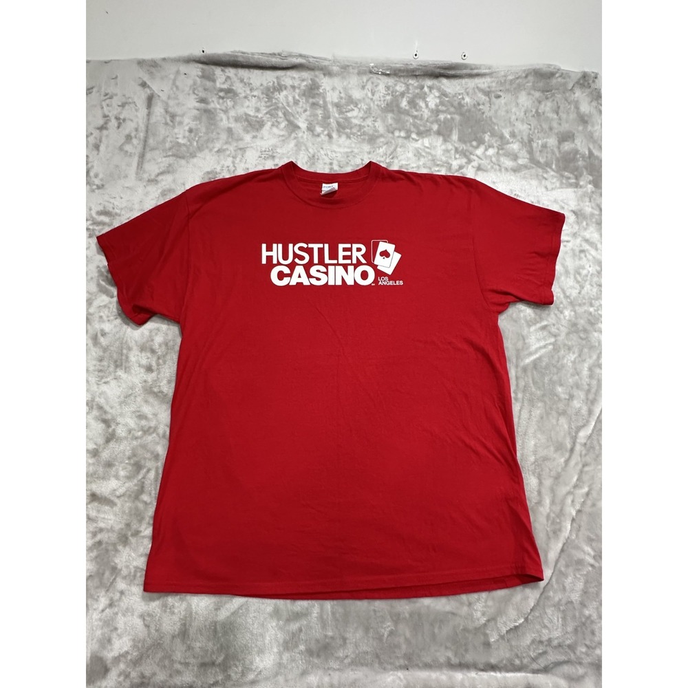 Hustler T-Shirt Men's Size 2XL XXL Red Short Sleeve Los Angeles Crew Neck NWOT